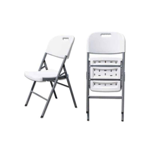 Silla Plegable Blanca Resistente (Hasta 120 Kg)